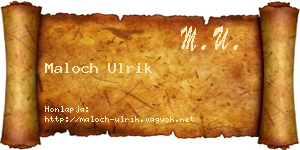 Maloch Ulrik névjegykártya